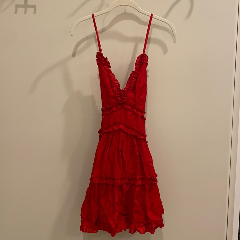 Sexy, Fun Mini Red Ruffle Dress